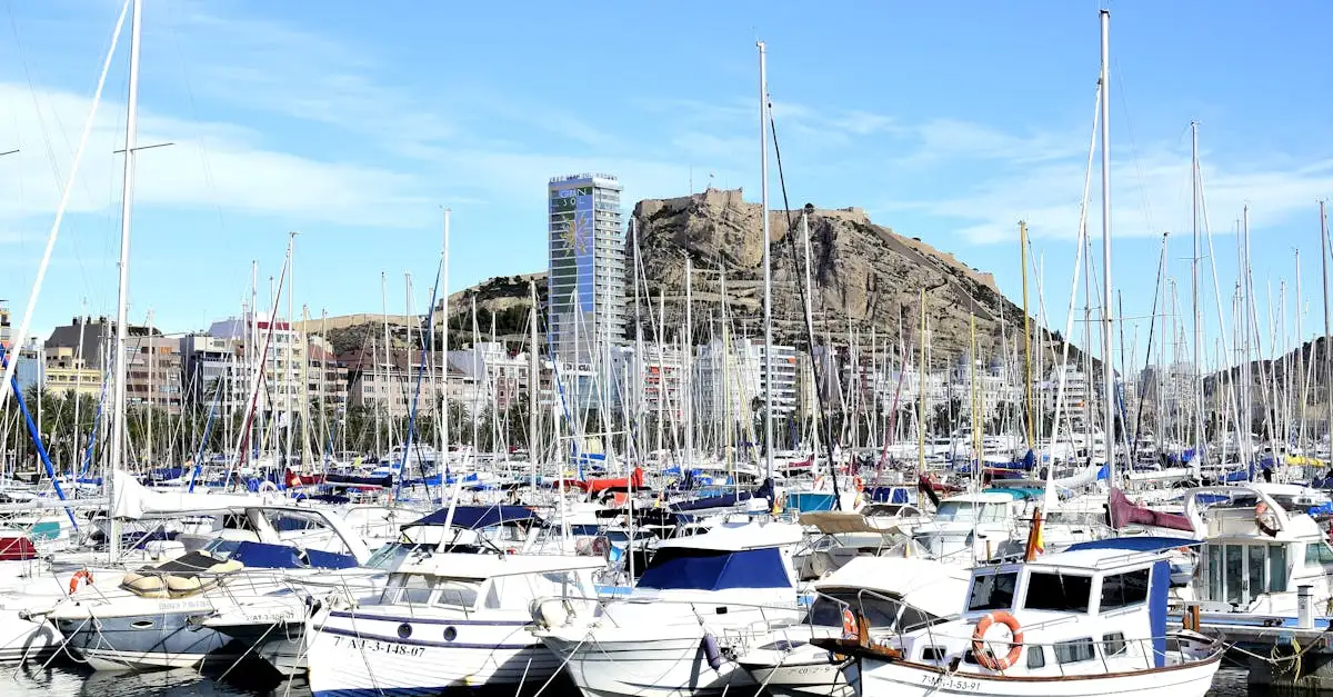 De haven en boulevard van Alicante