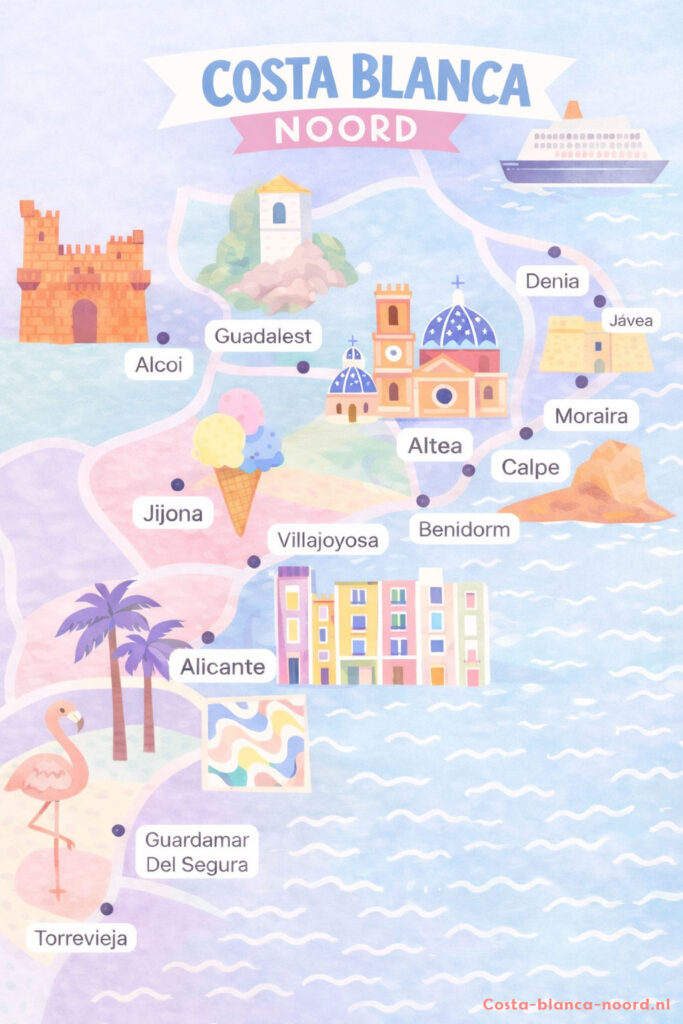 Costa Blanca Noord Kaart